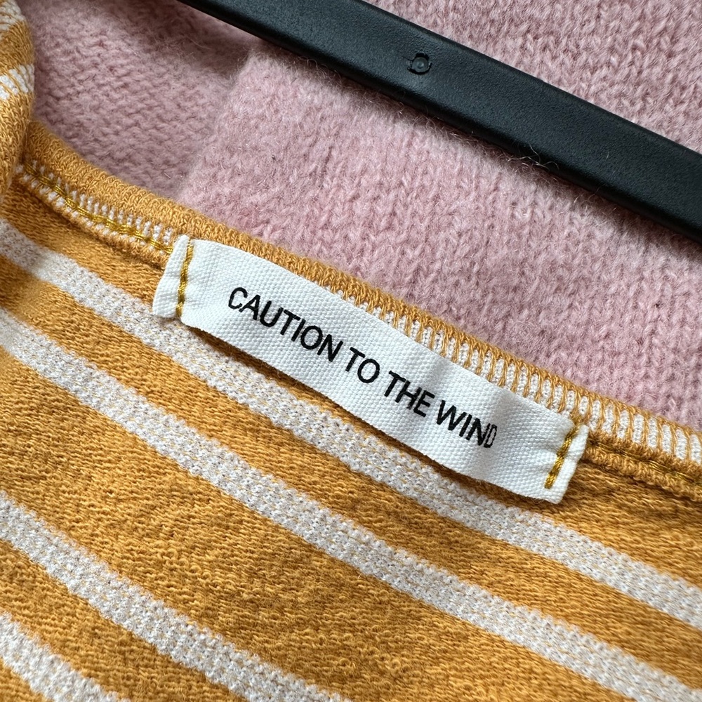 Caution to the Wind Yellow Striped Summer Dress - Picture 3 of 4